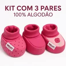 Sapatinho Bebê Menina RN | Kit 3 ou 5 Pares | 100% Algodão