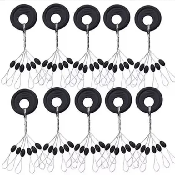 Stopper Para Pesca Kit 60/120 Unidades cor preto