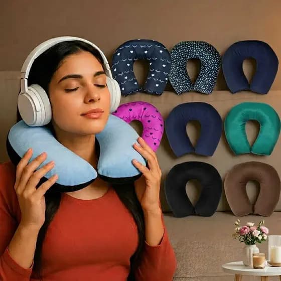 Almofada De Pescoço Macia Para Descanso Apoio de Cabeça Viagem