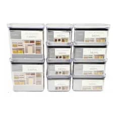 Kit 10 Potes Herméticos Paramount 4x480ml 4x580ml 2x1300 ml Organização Armários Despensa Empilhaveis