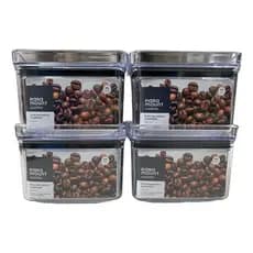 Kit 4 Potes Herméticos Acrílico  480ml  Paramount  Empilháveis Organização Despensa Armários Ateliês