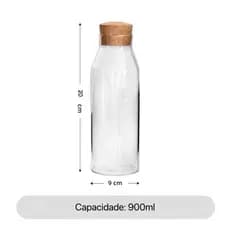Garrafa de vidro para enfeite com tampa de cortiça 600ml-900ml-1200ml