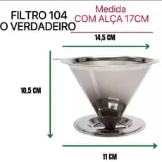 Filtro De Café Coador Inox 104 Extra Grande Reutilizável