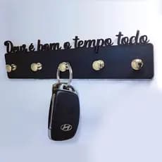 Porta Chaves Deus é Bom em Mdf Vazado de 3mm Preto