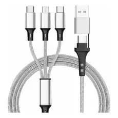 Cabo USB ou C - 3 Saídas: tipo C, Micro-USB, Iphone