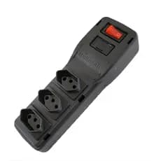 Filtro de Linha Plug In 3 Tomadas com Fusível de Segurança