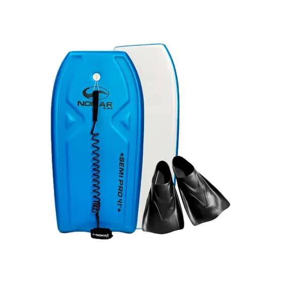 Prancha De Bodyboard Semi-Pro 105cm com Pé De Pato 39-41e Leash Nomar Surf