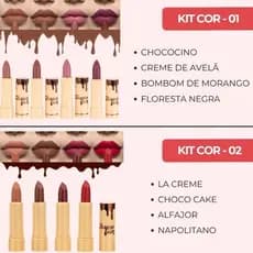 Batom Soft Matte Choco Fun Fenzza com Óleo de Rícino - Unidade e Kit