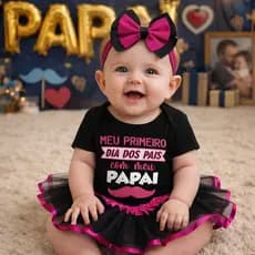 BODY BEBE MENINA E MENINO DIA DOS PAIS MESVERSARIO 100% ALGODÃO/DIA DOS PAIS/PAPAI/PAi