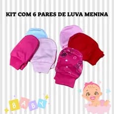 Kit 6 pares de  Luvas ou de toucas Bebê Recem Nascido 100% Algodão Menino Menina RN /acessórios bebês/touca de bebê