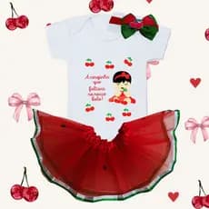 body bebe menina temático cerejinha do bolo 100% algodao/mesversario cerejinha/ cerejinha cute