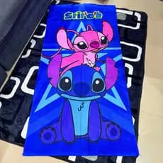 Toalha Infantil Banho Praia Algodão Lilo Stitch E Angel