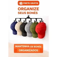 Cabide Suporte para Bonés Chapéus Cintos Organizaçao de Guarda-Roupa Closet Armário Multiuso