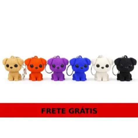 Chaveiro  Cachorro Estilo Tricô  Amigurumi Impressão 3D Várias Cores