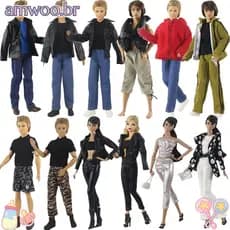 AMWOO Casacos De Boneca Jeans Moda 1/6 Casual Vestir Roupas Acessórios