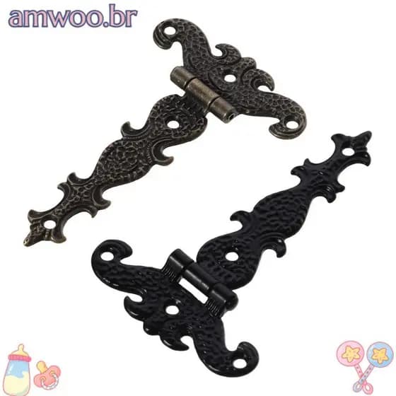 Dobradiça Vintage AMWOO , Em T De Bronze Antigo Decorativa Liga De Zinco Retro Européia 11,3 × 6,9cm Armário De