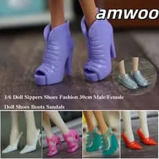 AMWOO Botas De Boneca Masculinas/Femininas , Sapatos De Plástico Multiestilos 1/6 Para Bonecas Da Moda , Acessórios De R