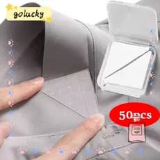 GOLUCKY 50 Peças Modelador De Gola , Almofadas Fixas De Colarinho De PVC Anti-Rolo , Fita Autoadesiva Invisível Para Est