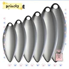 GOLUCKY 20pcs Metal WillowMetal Spinner Tackle Girar Suave Níquel VIB Isca