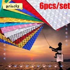 GOLUCKY Fita Flash Para Isca De Pesca 20 Cores Artificial 7.5 * 10cm Filme Adesivo Holográfico