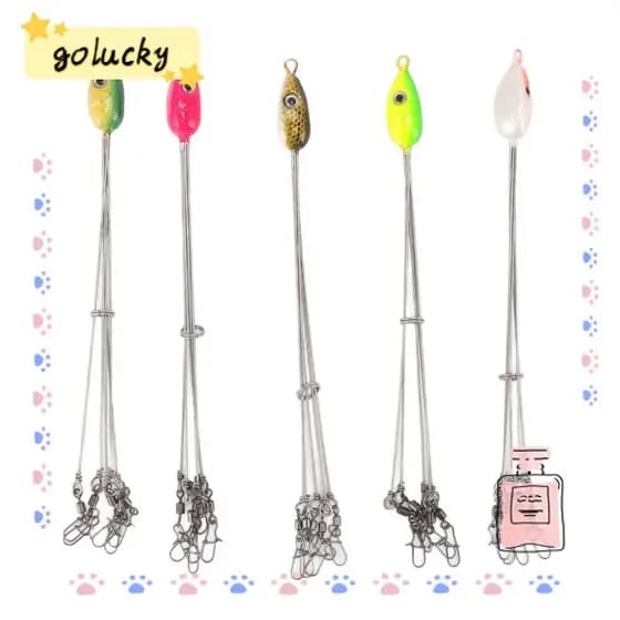 GOLUCKY 5 Pcs Equipamento De Guarda-Chuva , 20.5 Cm Com Isca De Pesca Giratória De Alabama , Aço Inoxidável