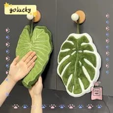 Lenço De Cozinha GOLUCKY , Toalha De Mão De Veludo Coral Absorve Água , Pano De Limpeza Engrossado De Folha De Desenho A