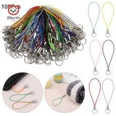 LILACUVOE 100Pcs Cellphone Charm Cords Handmade DIY Materials Lanyard Phone Ring Strap