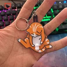 LILACUVOE Chaveiro De Gato De Ovo , Pingente Fofo E Engraçado , Acessórios De Bolsa Giratório