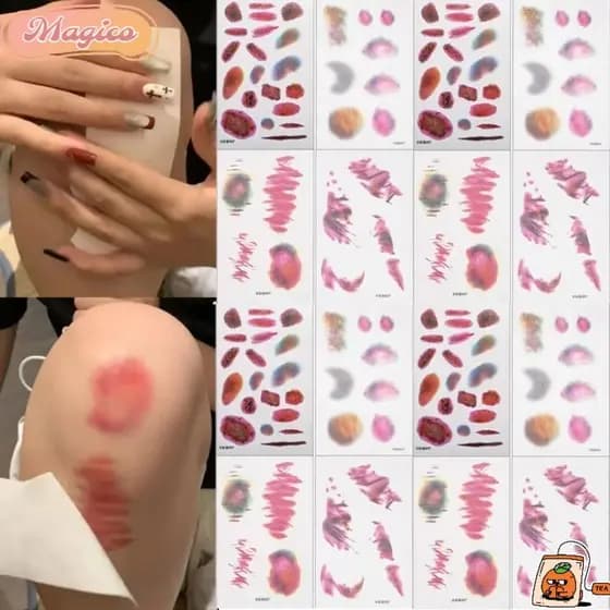 MAGICO 1/4 Pcs Cosplay Braço Tornozelo Cicatriz Tatuagem Adesivos , Feridas Realistas Contuindo Tatuagens Temporárias ,