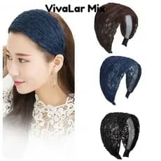 Faixa De Cabelo De Malha De Renda ORIGINALSTORE , Argola Lateral Larga Elástica , Faixas Femininas Antiderrapantes