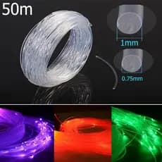 NARCC 50mx0,75mm/1,0mm Cabo De Fibra Óptica Luz Led De Decoração Clara Para Casa