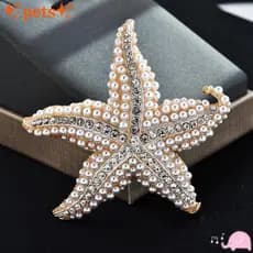 PETS1 Conjunto De Diamantes Broche De Estrela Do Mar , Com Strass Brilhante De Cristal , Vintage