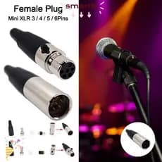 Soquete Macho Fêmea XLR Pequeno Inteligente , 3/4/5/6 Pinos Para Solda De Cabo Mini/Plug