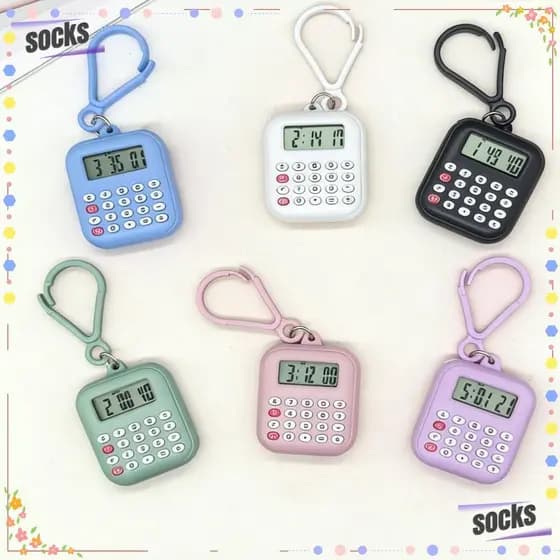 Calculadora Eletrônica De Meias , Mini Portátil Multifuncional , De Chaveiro Com Display De 8 Dígitos