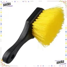 Escova De Cerdas De Nylon Para Meias , Utilitária Amarela De 8 " , Rodas E Pneus Com Cabo De Plástico Resistente