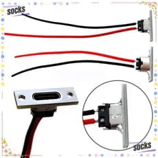 Meias USB Jack , Conector Fêmea À Prova D'água 2P , Linha De Tira De Porta De Carregamento De 2 Pinos De Junta De Solda