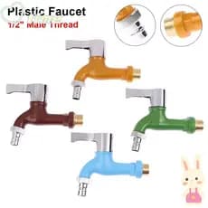 Torneira De Plástico TIME 1 Unidade , 5 Cores 1/2 " Lavagem Masculina | , Conector Rápido De Mangueira De Água PPR Monta