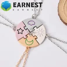 EARNEST 4 Pçs/Set Jigsaw BFF Colar , Conjunto De Jóias Combinação Melhores Amigos Para Sempre