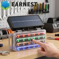 EARNEST 2 Peças De Luz De Advertência Anti-Traseira , Movida A Energia Solar Estroboscópica Piscante , Sem Fiação