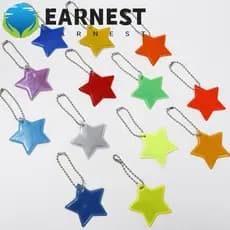 EARNEST Saco Reflexivo Pingente Estrela Noite Tráfego Chaveiro Colorido Equitação Refletor Chaveiros