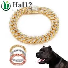 HALB Pet Chain Acessórios Personalizados De Luxo Para Cães Colar De Luta Suprimentos Estimação Coleira De Fotos