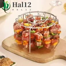 Suporte De Espeto Para Fritadeira De Ar HALB , Espetos Giratórios À Prova De Ferrugem De Aço Inoxidável , Churrasqueira