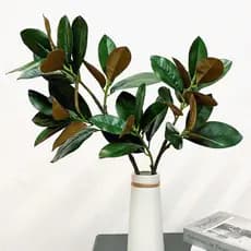 HALB Simulado Ramo De Árvore De Magnólia , Grande 2 Garfos Planta Artificial , Folhas De Borracha Plantas Artificiais