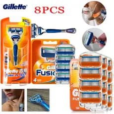 8 Pçs Original Gillette Fusion 5 Lâminas De Barbear Para Fusão Navalha Lidar Com Masculino Rosto Cabelo Cassetes Substit