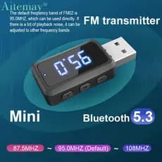 Carro Usb Bluetooth 5.4 Transmissor FM Com Microfone Chamada Handsfree Display Led E Mini Transceptor Receptor De Música
