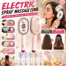 Escova Elétrica 3 em 1 a Vapor com Nebulizador de Óleo - Massageadora Iônica Antifrizz e Spa Capilar 2026