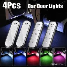 4 Pçs Luzes Da Porta Do Carro LED Luz De Boas-Vindas Controle Magnético Carregamento USB Aberta Automática Anti-Colisão