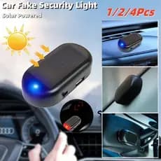 4pcs Luz De Segurança Falsa Para Carro Simulada Com Energia Solar Alarme Sem Fio Anti-Roubo Lâmpada De LED Piscando Imitação