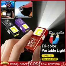 (Enviar Em 12H) 2 Pcs Portátil Mini COB LED Lanterna Recarregável Poderosa Luz De Trabalho Com Clipe Ímã À Prova D'água