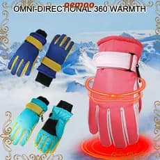 OEMOOEN Luvas de Esqui Infantil Impermeáveis Antiderrapantes Quentes Crianças 3-5 Anos Inverno